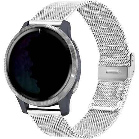 Klokkerem for Garmin Venu 2 Plus/Venu Sq/Vivoactive 5 / Vivomove 3, rustfritt stål metallnett 20mm hurtigutløser armbånd