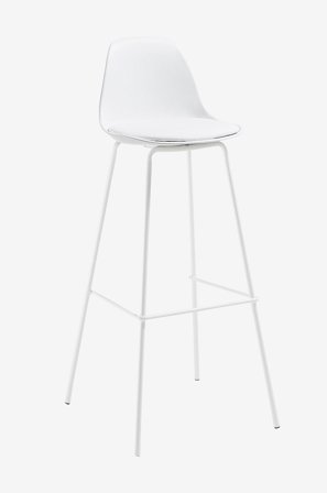 Kave Home - Barstol LYSNA 2-pak, 75 cm - Hvid - Barstole & -taburetter - Fra Homeroom