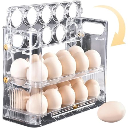 3-vånings ägghållare Äggförvaring Äggbricka Äggställ Kylskåp Äggdispenser Kylskåpsförvaring för kök