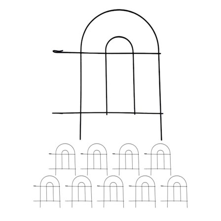 Metallinen puutarha-aita, 10-osainen klassinen kaarikuvio