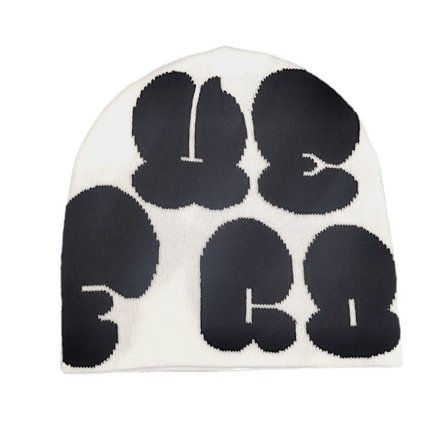 Strikkehue Hue Beanie Bonnet HVID&SORT