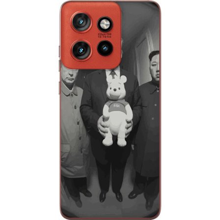 Kompatibelt Mobildeksel til Motorola Motorola Edge 50 Neo Svart-hvit kunstbilde med surrealistisk politisk symbolikk og uventet kontrast, provoserende