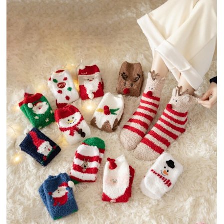 Fuzzy strumpor för kvinnor tonårsflickor jul fleece strumpor