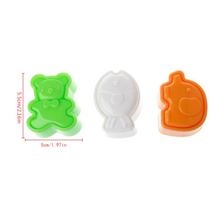 3 stk./sett Søte Sushi Risballer Form Bjørn Elefant Fisk Baking DIY Matlagingsverktøy