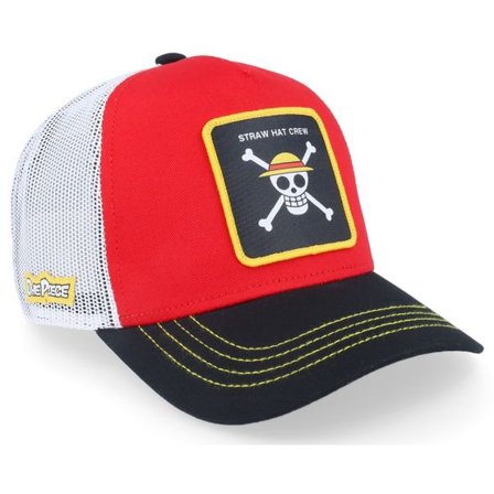 Capslab - Röd trucker Keps - One Piece Logo Red/Black/White Trucker @ Hatstore