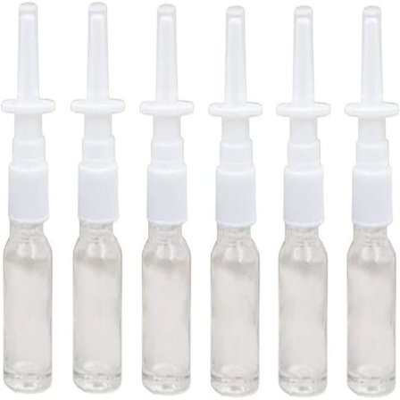 6 kpl 10 ml läpinäkyviä tyhjiä lasisia nenäsuihkepulloja suolaliuokselle