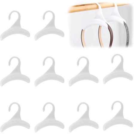 10 stk. Tøjstativ til Håndtasker, Plastik Håndtaske Kroge Skab, Taske Krog til Opbevaring på Anti-Slip, til Rygsæk, Hvid