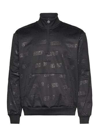 Bl 1/2 Zip Q4 Sweat-shirt Genser Svart Adidas Sportswear*Betinget Tilbud