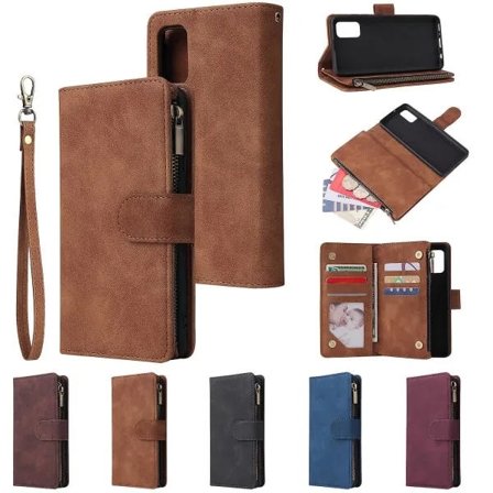 Kompatibelt deksel for Samsung Galaxy A41 - Magnetisk lommebokdeksel med glidelås - Gult