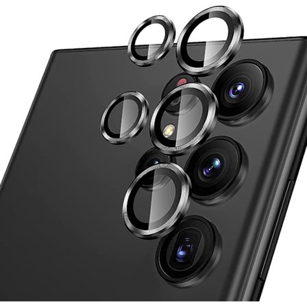 5 stk. Kameraobjektivbeskytter til Samsung Galaxy S24 Ultra, 1 sæt 9H hærdet glas med metalringdækning