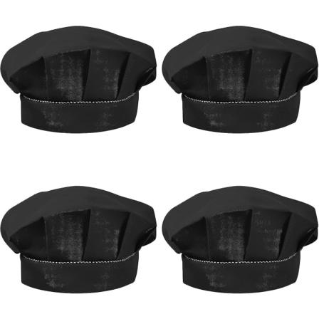 4 stk. kokkehatter for barn 3-13 år, justerbar kokkehatt for gutter og jenter, pustende polycotton kokkehue, kokkelue for småbarn til matlaging hjemme