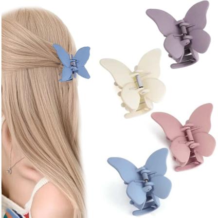 Pcs Butterfly Hårklipp Ikke-Skli Butterfly Hårklipp Sterk Hold Hårklipp for Medium Tykt Hår 6 Farger Franske Hårtilbehør Y