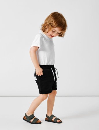 name it Nkmhonk Swe Long Shorts Unb Noos - Black - 158
