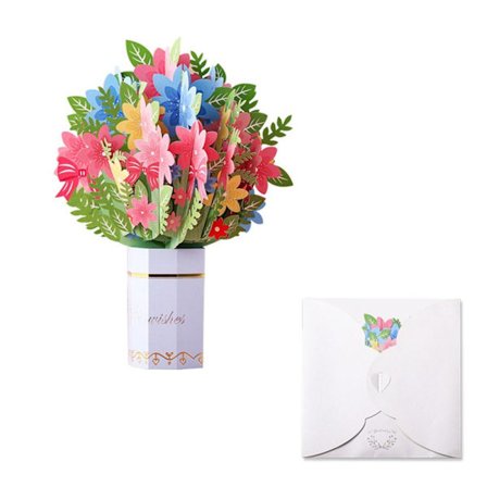 3D Pop-up Buket Papir Blomster KIRSEBÆR