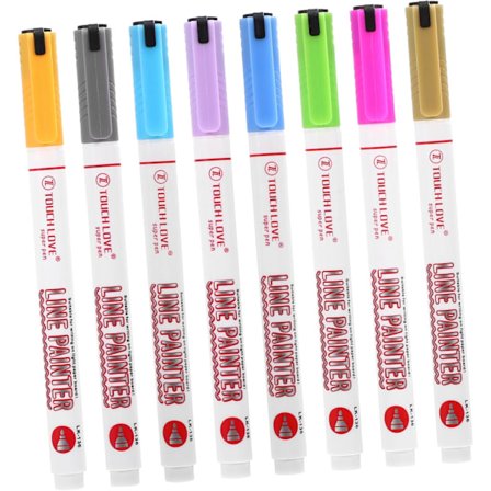 8 stk. Sæt Håndværk Overstregningstusser Glitrende Overstregningstusser Markers Skrivesæt