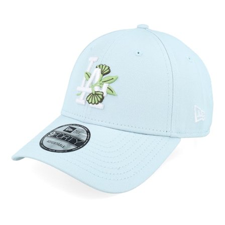 New Era - MLB Ble adjustable Czapka Z Daszkiem - Los Angeles Dodgers Floral Icon 9FORTY Pale Blue/White Adjustable @ Hatstore