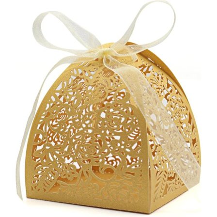 100-pack laserutskurna rosa godisaskar, festaskar 2,5" x 2,5" x 3