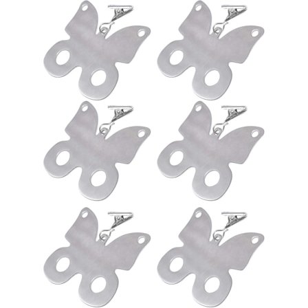Tyngda Utomhushängare för Gardiner, Vattentäta, Kraftiga Rostfria Klämmor, 6-pack, Perfekt för Bufféer, Fester & Högtidsmiddagar (Fjäril)