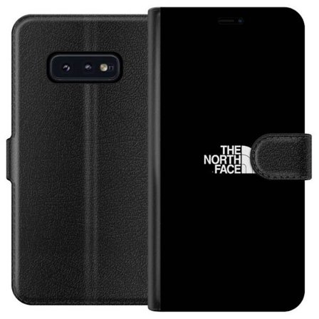 Yhteensopiva Lompakkokotelo Samsung Galaxy S10e The North Face -logo, klassinen ja tyylikäs mustavalkoinen suunnittelu, inspiroituna seikkailuista, ul