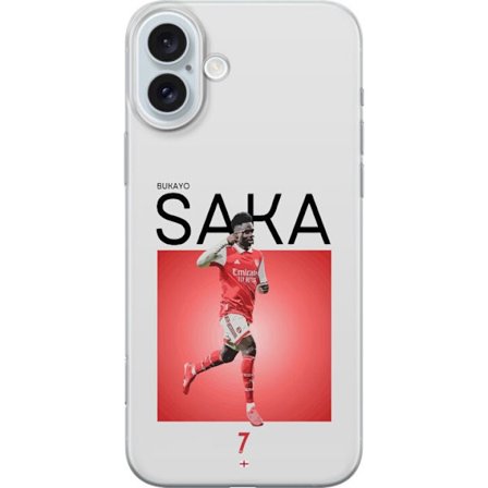 Kompatibelt Mobilskal till Apple Apple iPhone 16 Plus Bukayo Saka Arsenal England 16 assist trots skada fotboll ytter kreativ spelare med styrka snabb