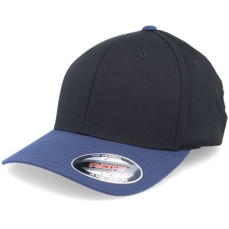 Flexfit - Svart flexfit Keps - Wooly Combed 2-tone Black/Navy Flexfit @ Hatstore
