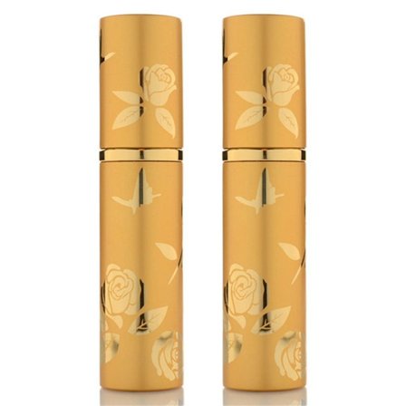 2st påfyllningsbar parfymflaska kosmetiska behållare GULD 2ST