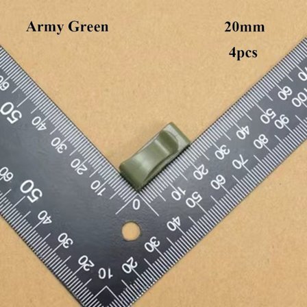 4stk Molle Webbing Spænde Bælteende Clip ARMY GREEN 20MM