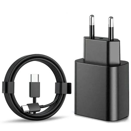 Hurtiglader 45W for Samsung USB-C + 2M USB C Kabel Svart