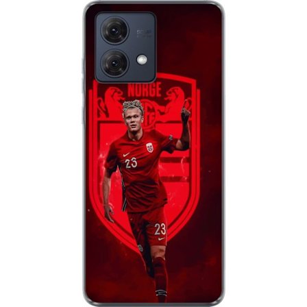 Kompatibelt Mobildeksel til Motorola Moto G84 Erling Haaland Manchester City Norge fotball målmaskin angriper sterk fysikk fart og kliniske avslutning