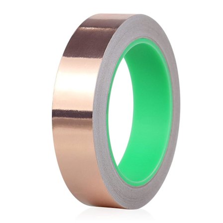 Kobberfolie Tape 1 Pakke 2,5 cm x 20 m med Ledende Lim for Gitar og Håndverk, Lodding, Glassmaleri