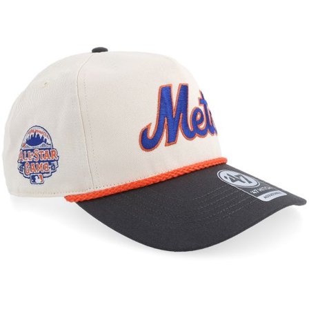 47 Brand - MLB Beige adjustable Keps - Hatstore Exclusive x New York Mets Cooperstown All Star Game Crosstown Script Hitch Natural A-frame Adjustable 