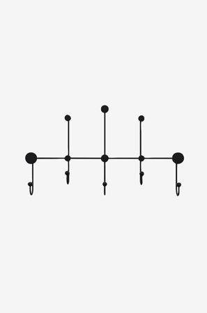 Hanah Home - Metallinen seinäkoukku - Amirah - Musta - Piensäilytys - - Homeroom