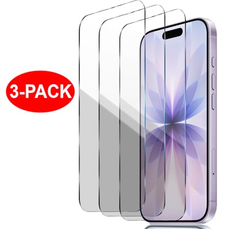 3-Pack - iPhone 17 - Härdat Glas Skärmskydd Transparent
