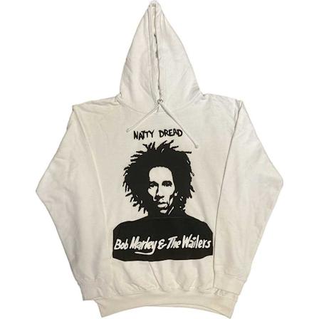 Bob Marley & The Wailers Unisex Adult Natty Dread Hoodie L Vit White L