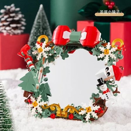 Jul Gør-det-selv Byggeklods Musik Kasse LED Oplyst Jule pynt Ornament