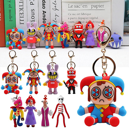 2024 Den fantastiske digitale sirkus nøkkelring søt 3d anime Jax Pomni dukker anheng nøkkelring klovn veske sjarm voksen barn bursdag julegaver a