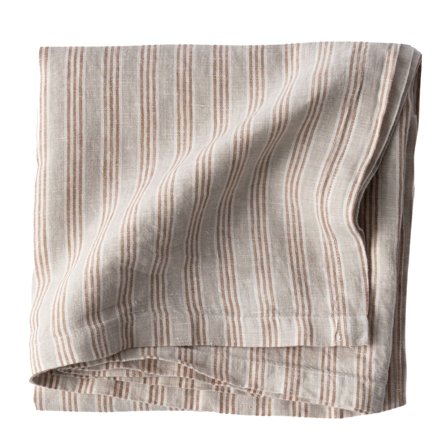Tell me more Dug i hør 145 x 145 cm, hazelnut stripe - Brun | KitchenOne