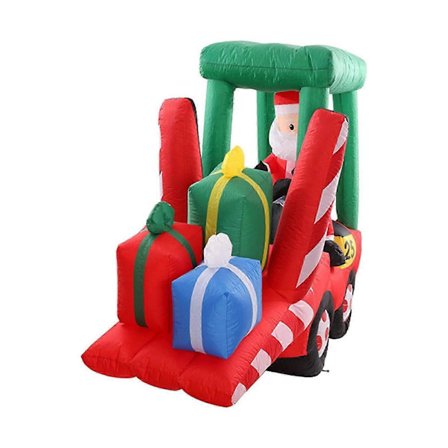 Oppustelig Julemand på Gaffeltruck Udendørs Havepynt til Nytårshaven