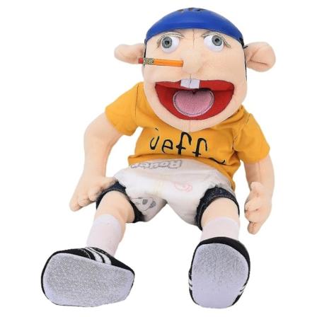 Jeffy Puppet Mjuk plysch Handdocka for lekehus, Barnegave til bursdag jul halloweenfest