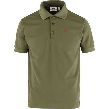 Fjällräven Herr's Crowley Pique Shirt in Light Olive | Size: Medium, Polyester