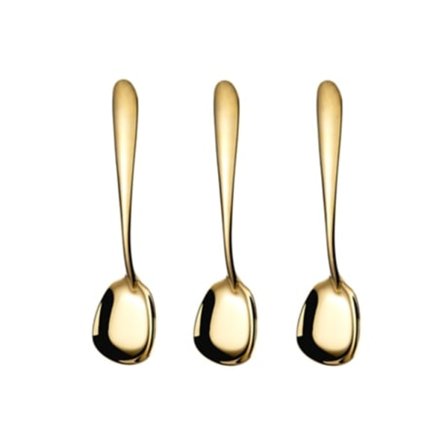 Fyrkantiga skedar i rostfritt stål, set om 3 delar, guld TRUYUETY