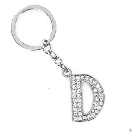 Sinknap Bling Aakkoskirjain Avaimenperä Alkuperäinen Kirjain Unisex Strassilla Koristettu Avaimenperä Lahja