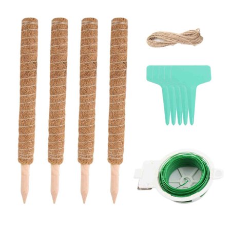 Mosepinne, mose-støtter, klatreplantepinner, skilpaddeskjell mosepinne for plante kokosnøttpalmestokker