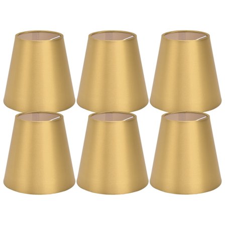 6ST E14 Lampskærm Tekstil Lampskærm Bordlampe Loftlampe Skærm til Soveværelse Stue Gold PX153