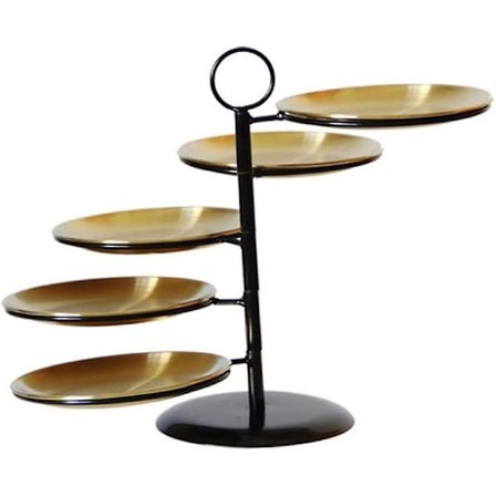 3-etasjes kakefat, rund dessertplate, fruktdessert søtsaker forrett brett, festtilbehør