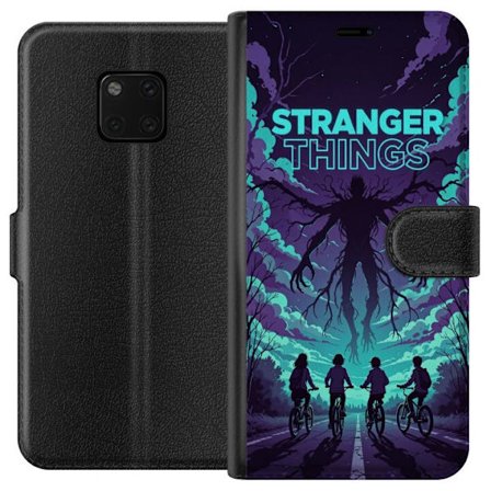 Yhteensopiva Lompakkokotelo Huawei Huawei Mate 20 Pro Stranger Things -inspiroitunut fantasiaillustraatio, jossa on tumma hirviö, pyöräilevät laps