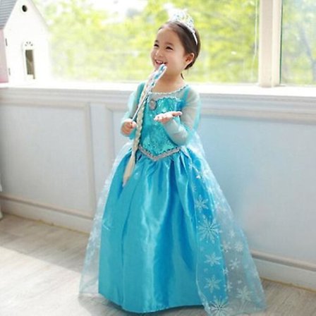 Girls Frozen Queen Elsa Princess Dress Cosplay Costume Xmas Party Fancy Dress Up -ge