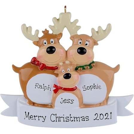 Joulukoriste 2021 Henkilökohtainen perheen joulukuusen koriste Poron joulukuusen koristeet Söpö peura Hirvi Joululahja