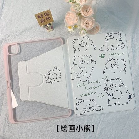 Stilrent fodral för iPad 10 10.9" /2025 11 Ritning Röd Panda Mi Målning