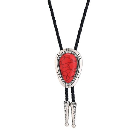 Kivinen Bolo-solmio, aito länsimainen cowboy-solmio, käsintehty nahkainen solmio miehille ja naisille